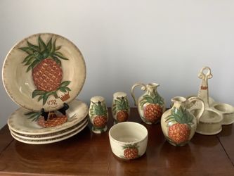 Dinnerware Set - Plates, Condiment Bowl, Salt & Pepper Shakers, Oil &Vinegar Vessels