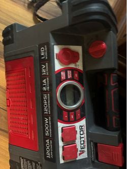 Car jump starter/air pump/inverter 1200 A/500W