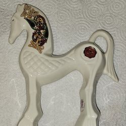 Celtic Revival Porcelain Horse Figurine by CRE. Handmade in Galway, Ireland. Signed By Artist!