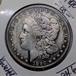 1890-CC MORGAN 24.6 GR.SILVER PLATED (NOVELTY COIN) DOLLAR $1 CARSON CITY.