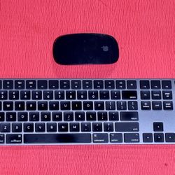 Apple Magic Keyboard A1843 Magic Mouse A1657 Black Bluetooth Wireless