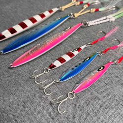 Full Glow Metal Jig Slow Pitch Lure with BKK Assist Hooks – Tuna Deep Sea Jigging Lure