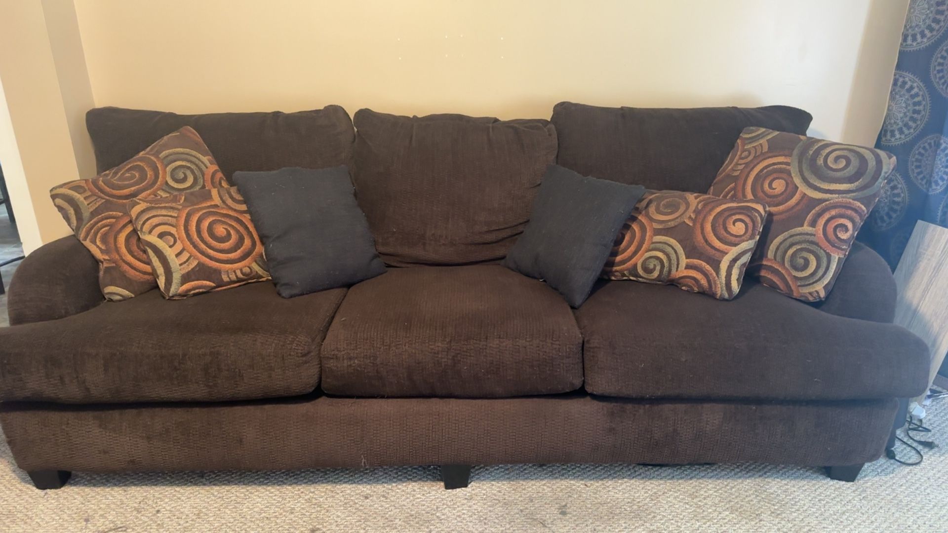 Jordan’s Memory Foam Polyester Chocolate Sofa And Couch Set