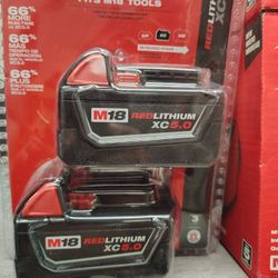 Milwaukee Two 5.0ah Batteries