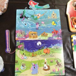 Disney Melissa &Doug Cinderella  And  Ariel Wooden Magnetic Game It Comes With One Wand And An Ariel Magnet  To Pick the Pieces