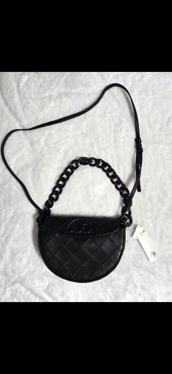 Tory burch mini fleming soft crescent shoulder bag