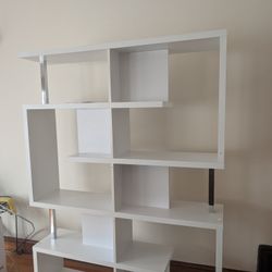 White Quirky Geometric Bookshelf