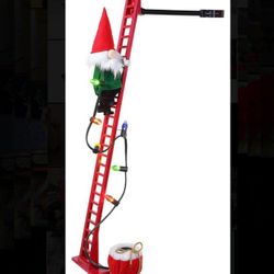NEW 43 INCH TALL Super Climbing Gnome With LED Lights, Plays 15 Christmas Carols, Attaches To Tree, & Climbs Up And Down Ladder. ‼️NEW UNOPENED 📦‼️
