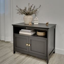 Black Wood Side Table/Storage/Media Cabinet