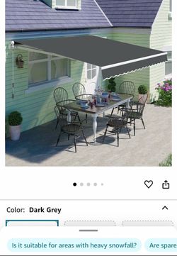 Patisol AW-M1100 Retractable UV-protection Awning 8’x7’ perfect for the summer sunlight protection, New In Box!