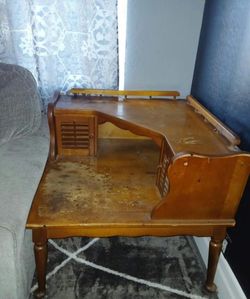 Vintage All Wood Corner End Table