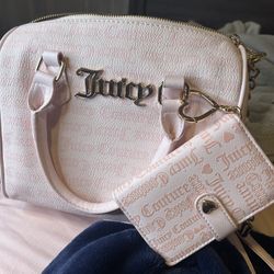 Baby Pink Juicy Couture Signature Crossbody With Matching Wallet 