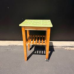 Butcher Block Kitchen Island Cart on Wheels