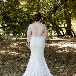 Sequin Lace Pattern Wedding Dress