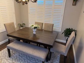 Dining Table Set with Chairs and Bench
