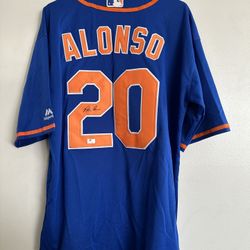 PETE ALONSO SIGNED NEW YORK METS MLB AUTOGRAPHED MAJESTIC JERSEY W/COA - XL  858