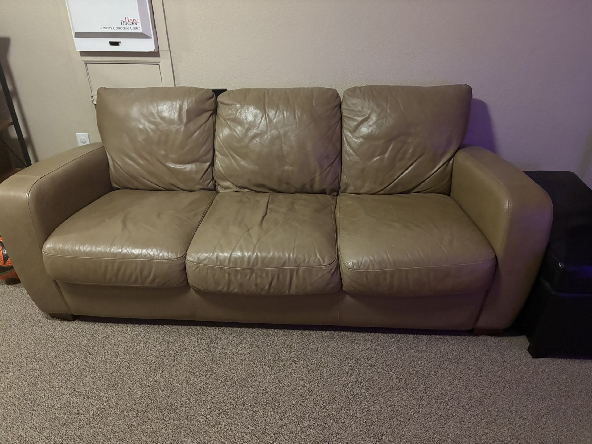 Brown Natuzzi Leather Couch