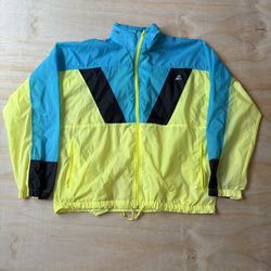 Vintage Performance Cycling Windbreaker Jacket Men’s Large 80s 90s Neon Colorblock