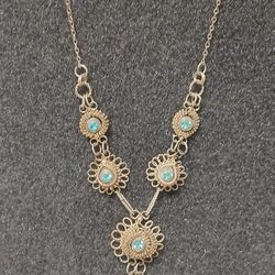 Vintage Wire Wrap Necklace, Bracelet, Earings