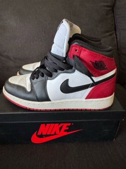 Nike Air Jordan 1 Retro High OG GS Leather Black/White/Red 5Y