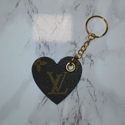LV Heart Shaped Keychain (Upcycled) 