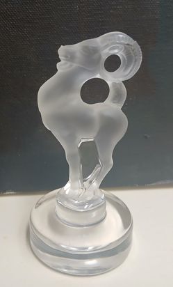 Vintage Lalique France Bastia Ram Figurine Frosted and Clear Crystal 3.75" Tall *50.00 Firm* Aries
