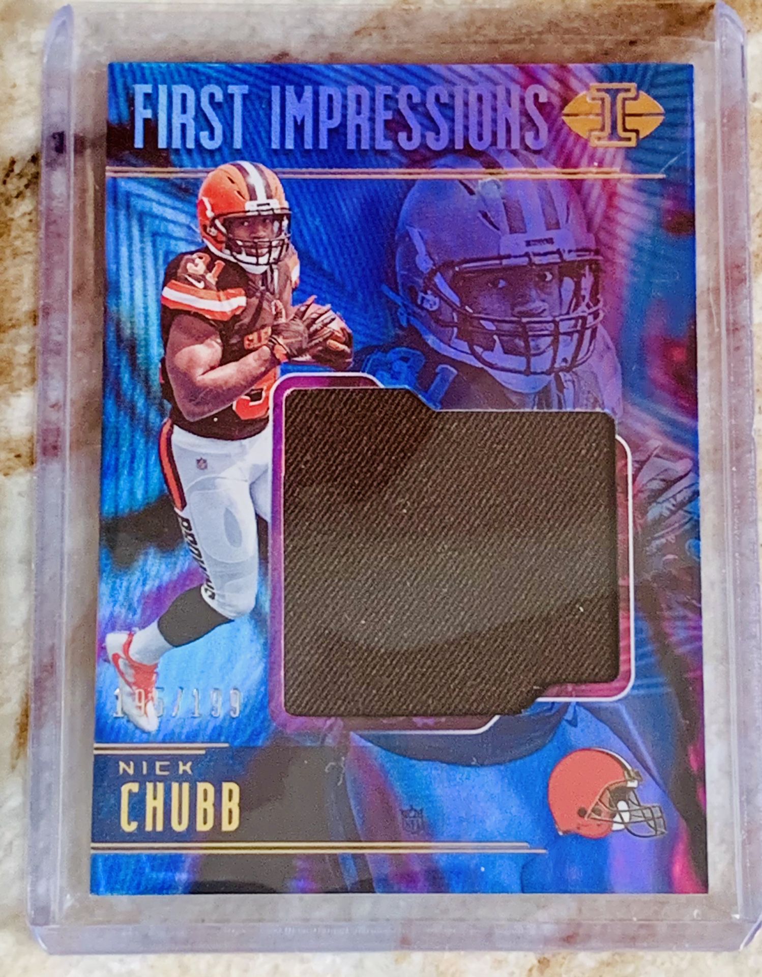 NFL Panini 2018 Cleveland Browns Nick Chubb Jersey Patch 195/199 Rookie Card