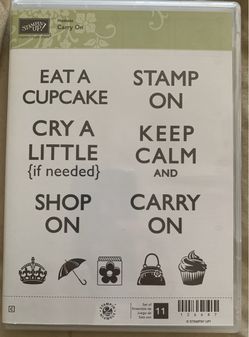 11 Piece Rubber Stamps CARRY ON Stampin Up Cards