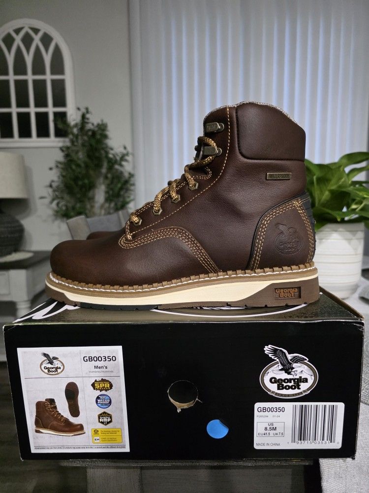 Georgia Boot AMP LT Wedge Waterproof Work Boot Size 8.5