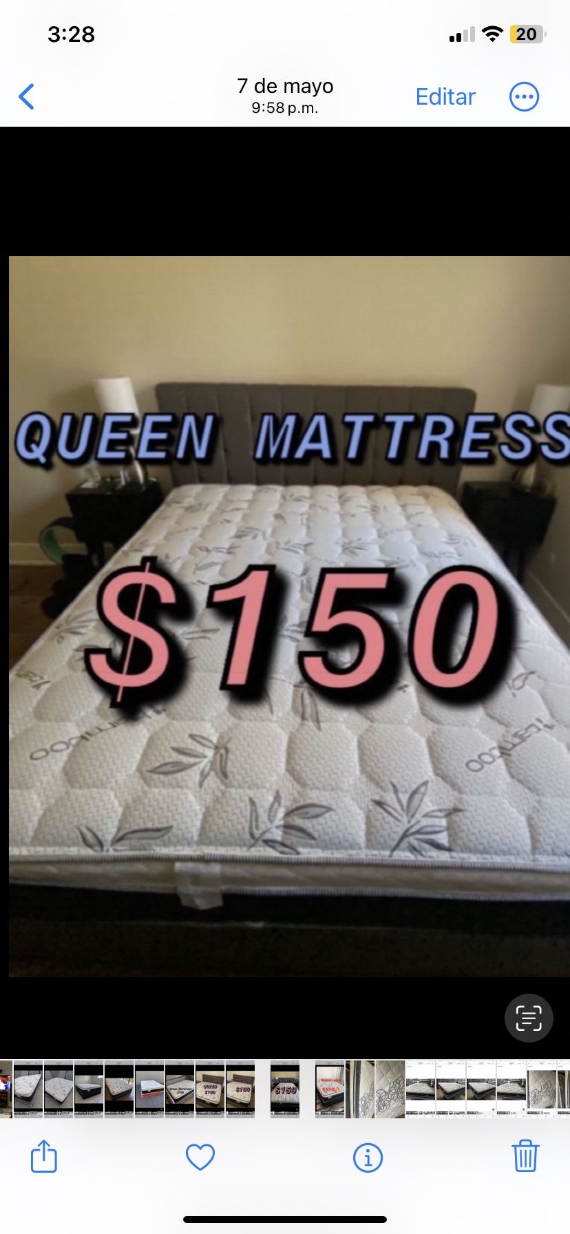 New Pillow top mattresses Colchones nuevos pillow top   Queen size  $150 - $210 With Box Spring   Full size  $140 - $200 With Box Spring  Twin size $1