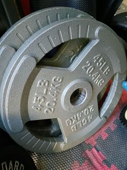 New Olympic 45lb Grip Plates Pair