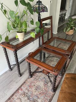 Sofa Table & End Table Set with Mirror
