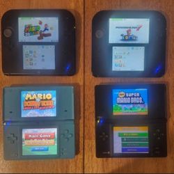 Nintendo Video Game Bundle DS(x2), 2DS(x2) Used Good Condition With Games