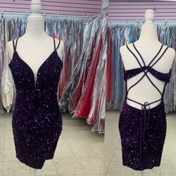 New With Tags Alyce Paris Sequin & Velvet Short Formal Dress & Home Coming Dress $99