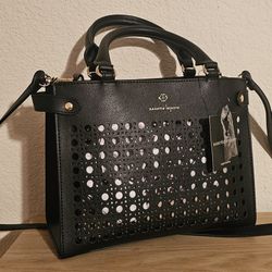 Nanette Lepore NWT Erika Convertible Perforated Satchel in Black - New