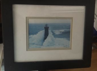 Framed lighthouse art picture