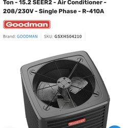 Goodman GSXH504210 GSXH5 Series 3.5 Ton - 15.2 SEER2 - Air Conditioner - 208/230V - Single Phase - R 