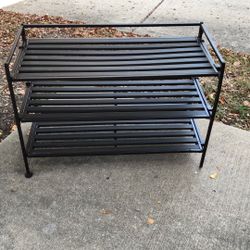 3 Tier Shoe Rack.  Comes Completely Apart And Folds Up