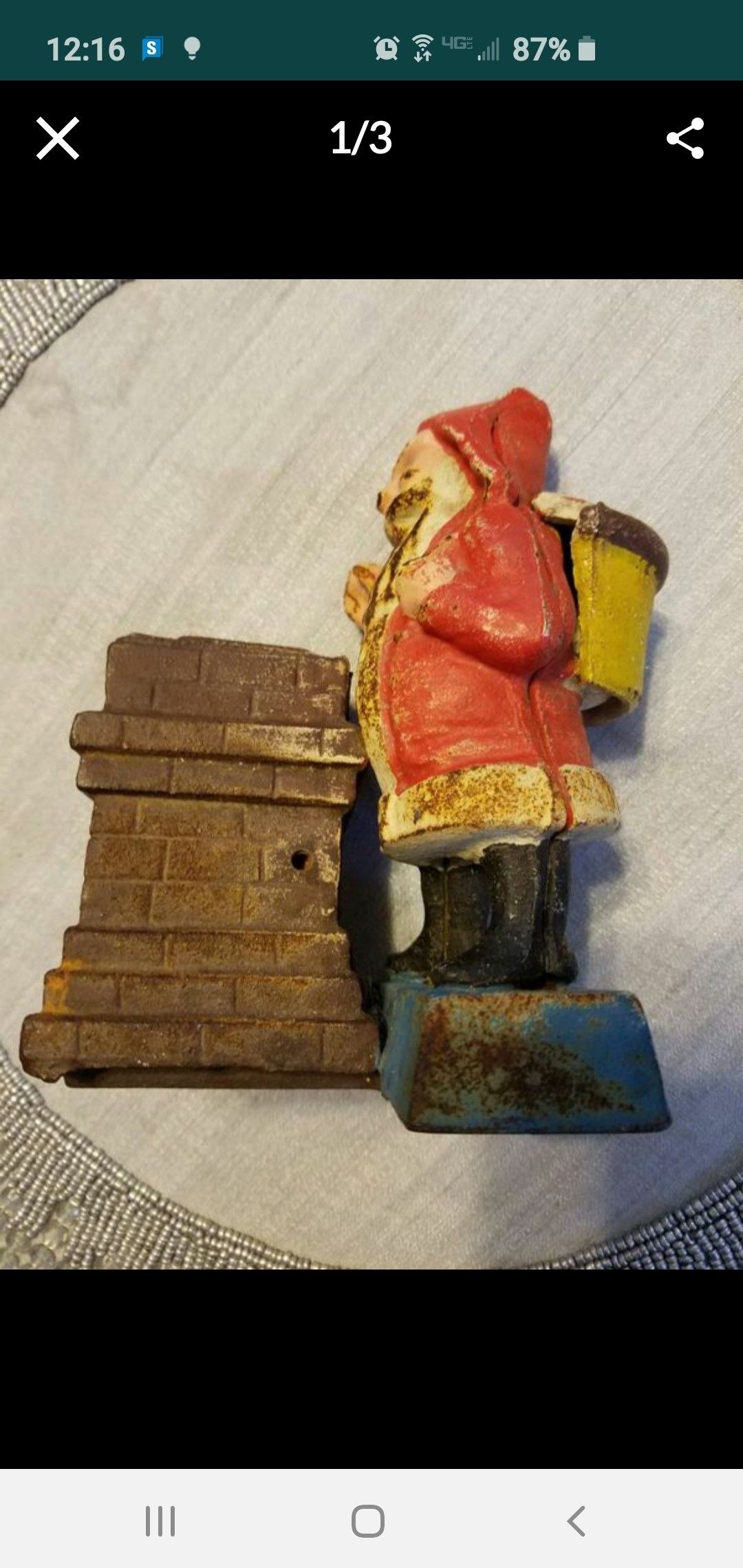 1920 cast iron Santa Bank