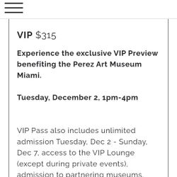 ART BASEL VIP TICKETS FOR TWO $250