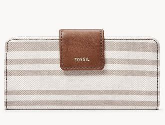 **NWT**Fossil Madison Tab Clutch Wallet in Neutral Stripe; MSRP $65
