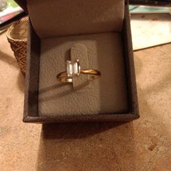 Vintage Yellow Gold Emerald Cut Diamond Ring