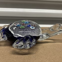 Hand Blown Glass Turtle Paperweight