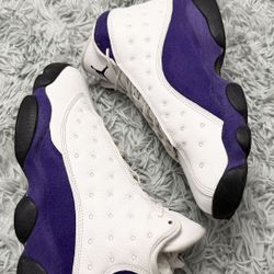 Size 9.5 Men’s Air Jordan Retro 13 XIII Lakers White Court Purple 414571-105.
