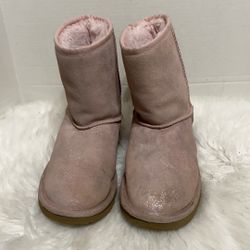 Ugg Classic II Metallic Shimmer Silver Booties Size 6 1118534k  