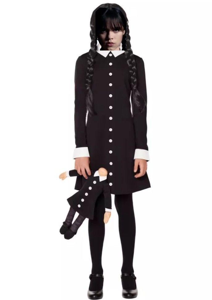 WEDNESDAY ADAMS Child Costume , NEW SIZE . Medium 