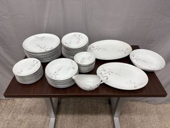 CRESTWOOD CHINA Sakura Japan Cherry Blossom Dinnerware Set (Set of 59)