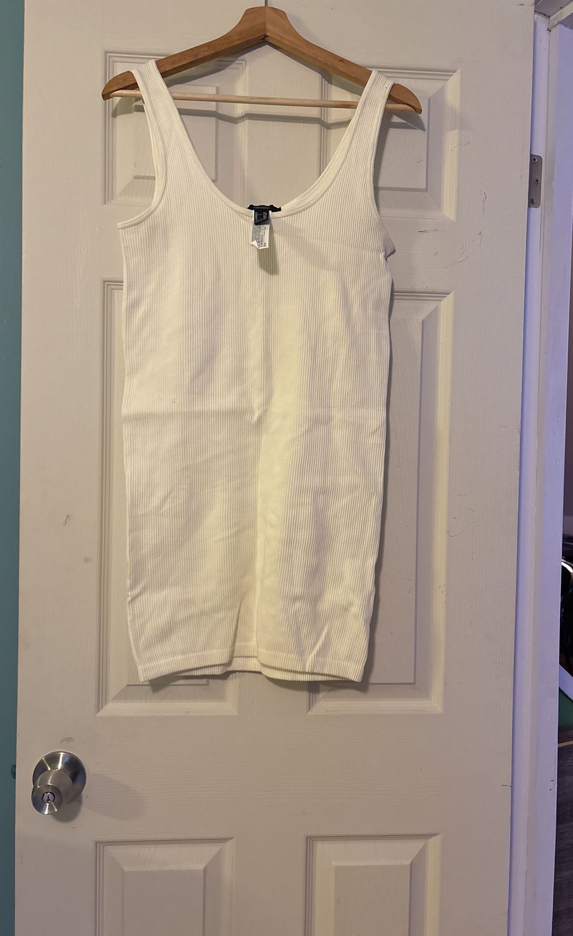 White Ribbed Dress