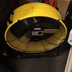 Yellow Fan Industrial Fan Warehouse Fan Works Good Brand New Nothing Wrong With It. I Think I Got Stuck It Out The Box I Didn’t Use It The Bad Air Con