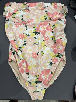 Isabel Maternity One piece Floral Maternity Bathing Suit, Size L